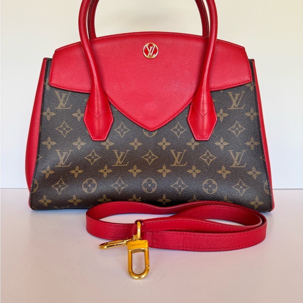 Louis Vuitton Cherry Red and Brown Florine monogram shoulder bag